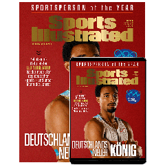 Titelbild der Sports-Illustrated-Ausgabe 01/2026. Im Mittelpunkt steht Zehnkampf-Weltmeister Leo Neugebauer vor rotem Hintergrund, der mit verschränkten Armen selbstbewusst in die Kamera blickt und ein helles, mehrfarbiges Wettkampftrikot trägt. Die Titel