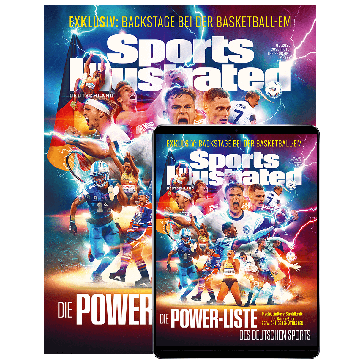 Titelbild der Sports-Illustrated-Ausgabe 06/2025 mit der „Power-Liste des deutschen Sports“. Auf dem Cover sind dynamisch arrangierte Porträts und Action-Szenen prominenter deutscher Athletinnen und Athleten aus verschiedenen Disziplinen zu sehen – darunt